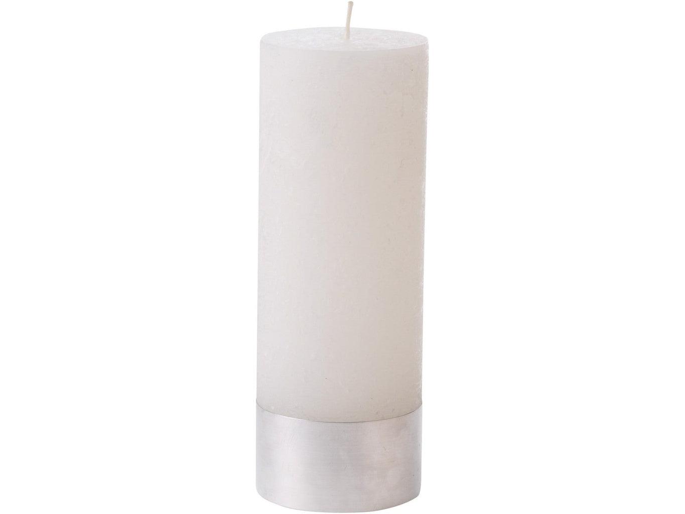 White Pillar Candle 19cm-Beaumonde