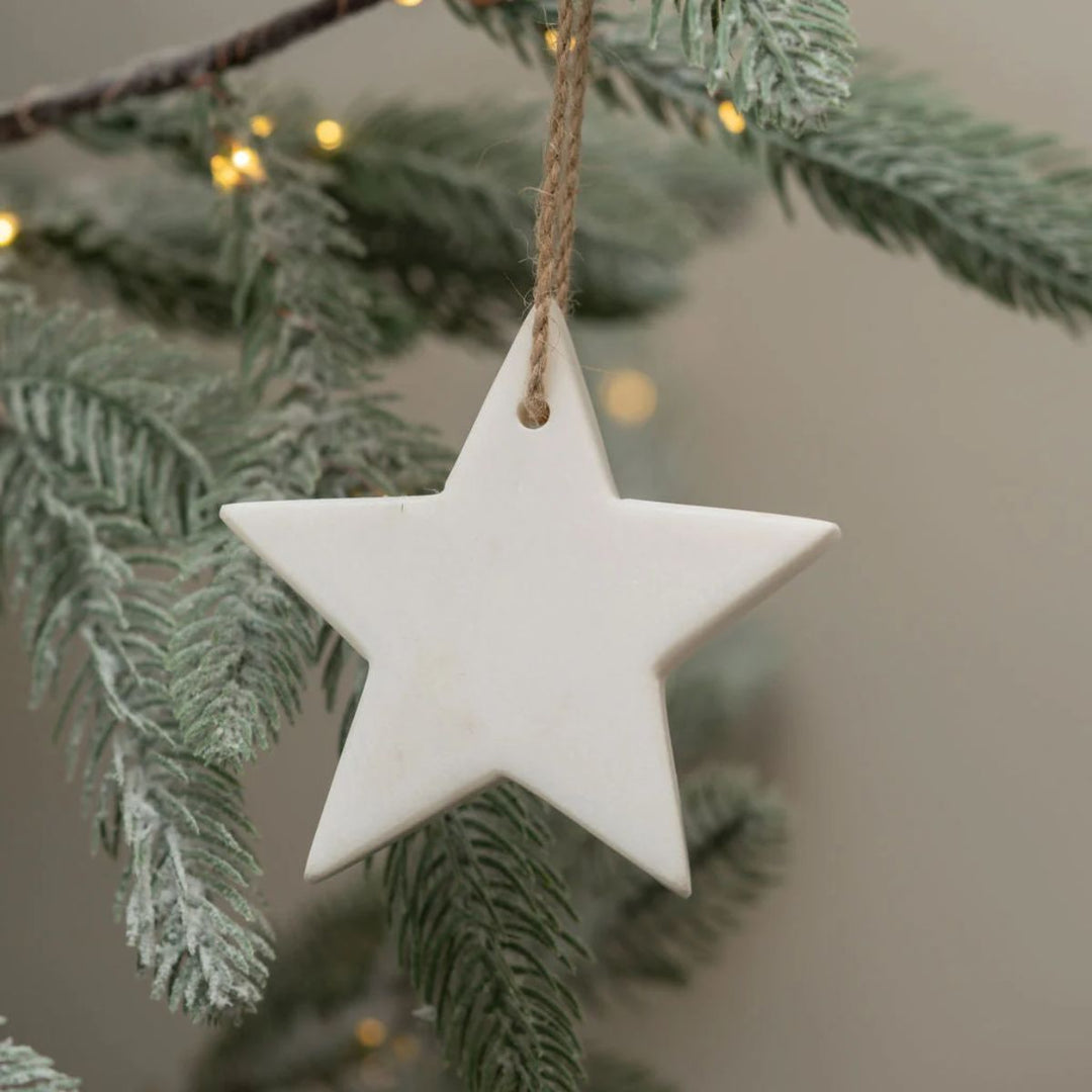 Arthur Cameron White Marble Hanging Star Decoration