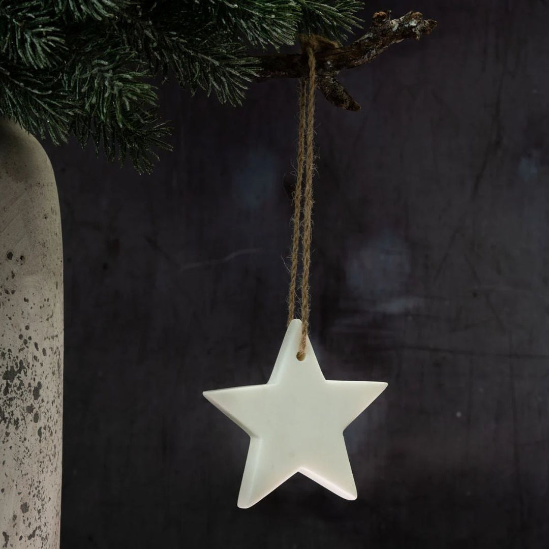 Arthur Cameron White Marble Hanging Star Decoration