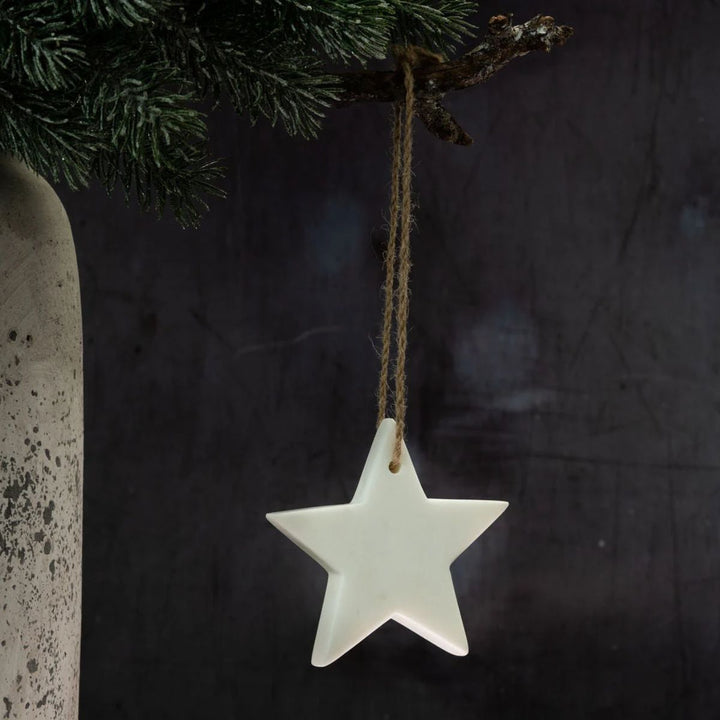 Arthur Cameron White Marble Hanging Star Decoration