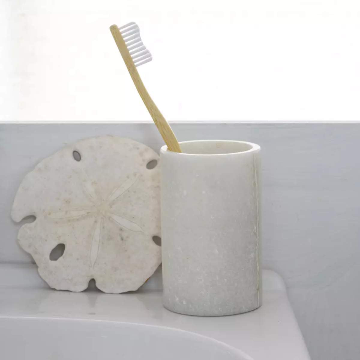 Grand Illusions White Marble Tumbler
