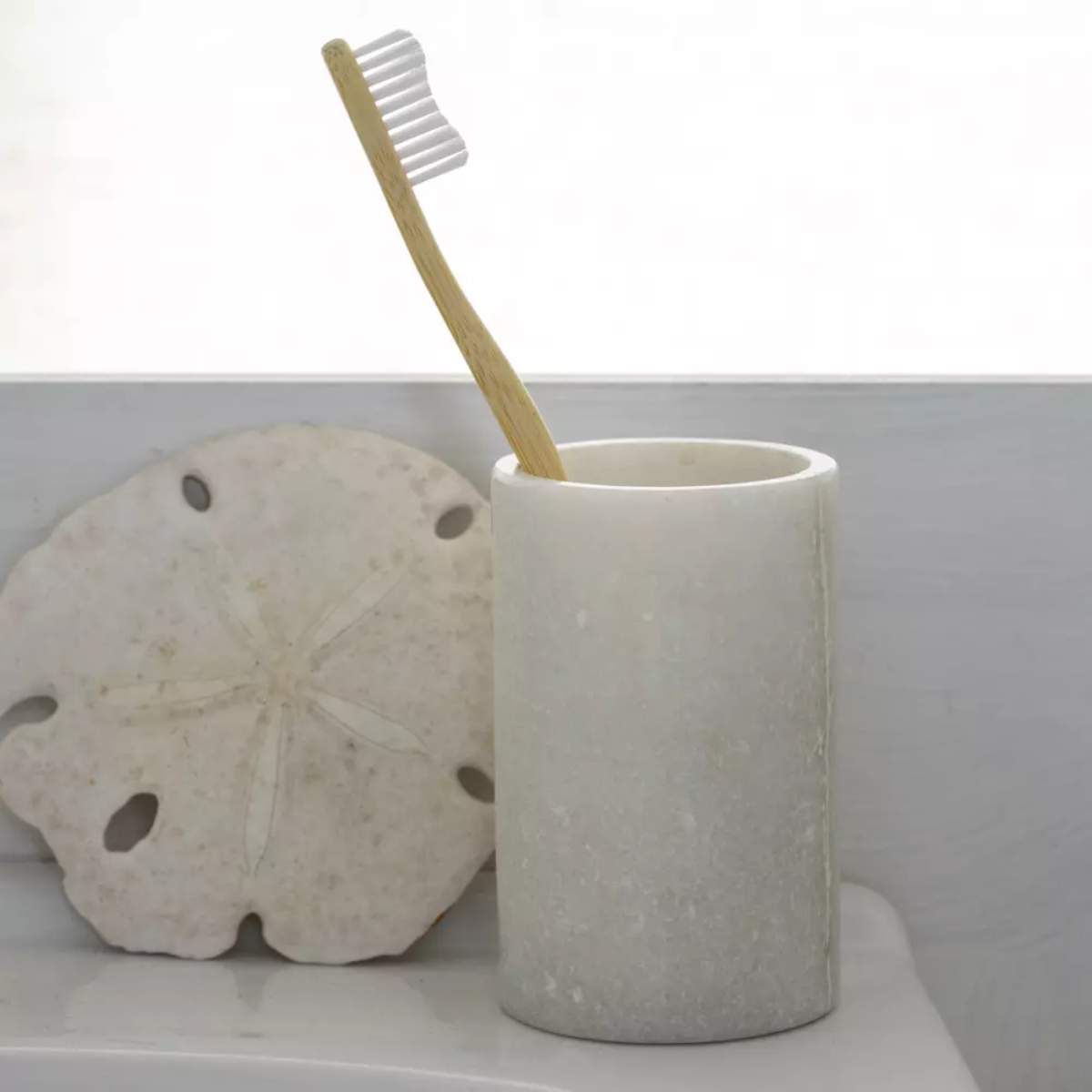 Grand Illusions White Marble Tumbler