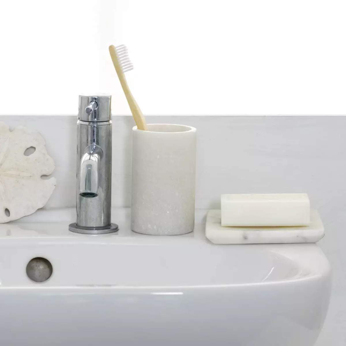 Grand Illusions White Marble Tumbler
