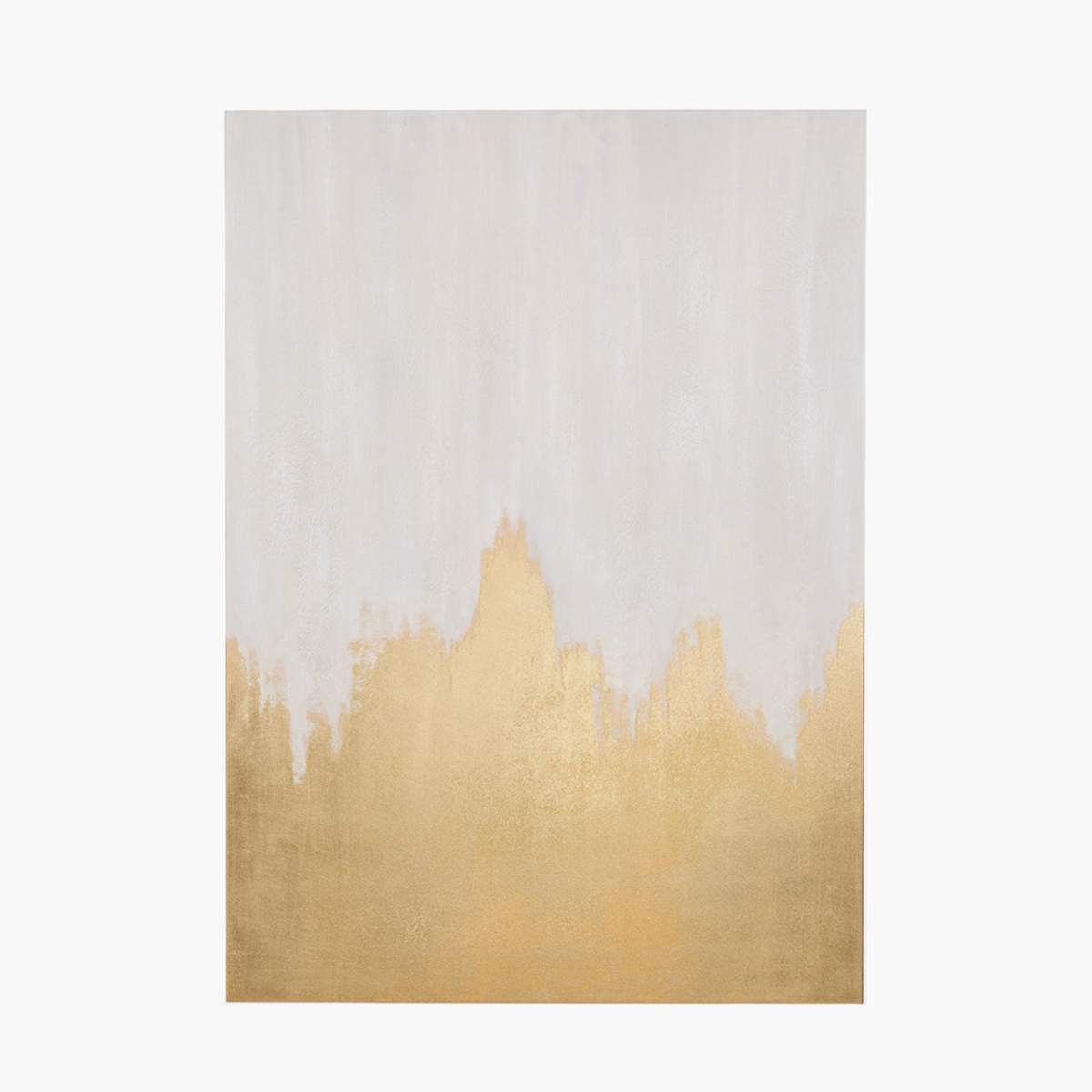 Pacific Lifestyle White and Gold Abstract Frameless Canvas