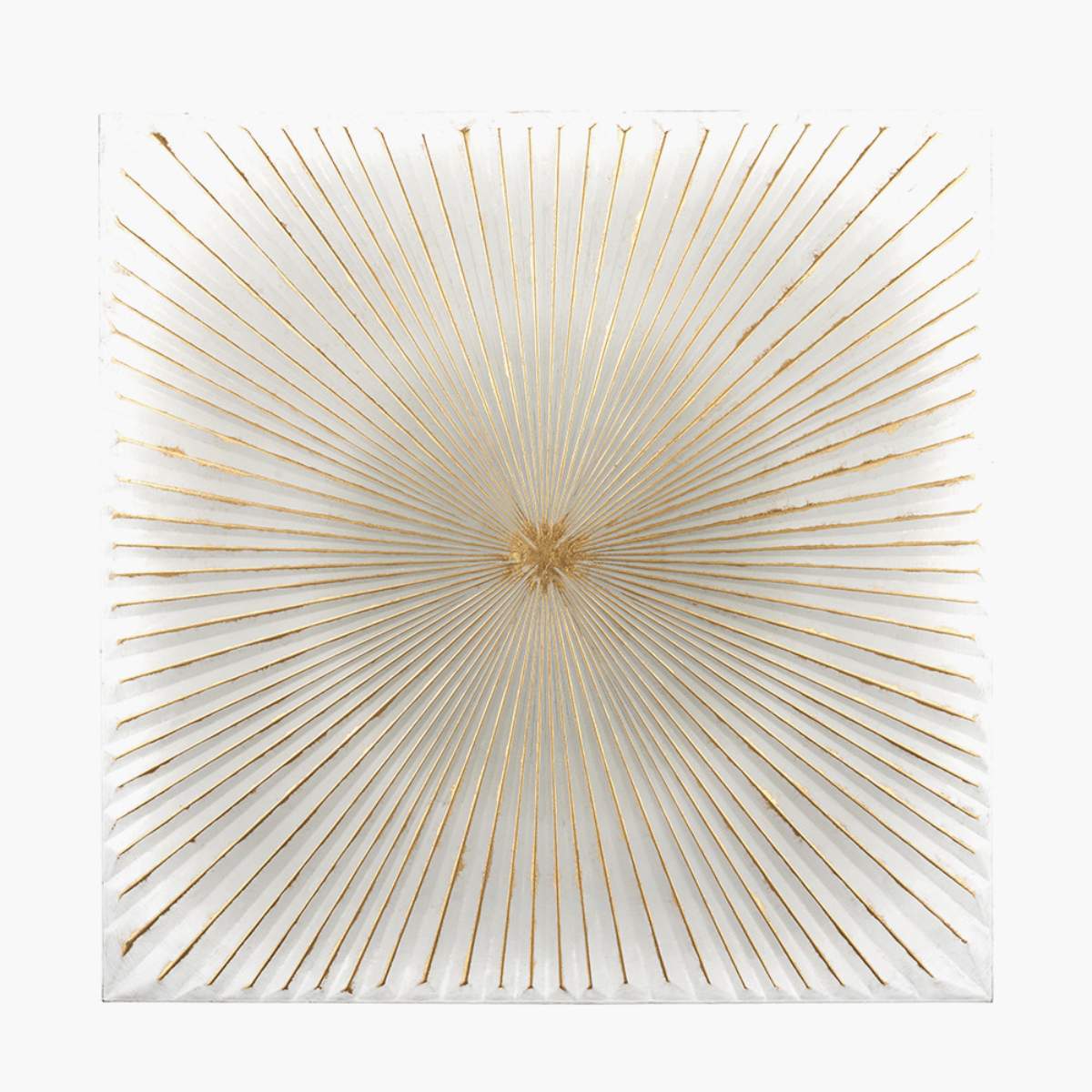 Pacific Lifestyle White and Gold Metal Sunburst Wall Art
