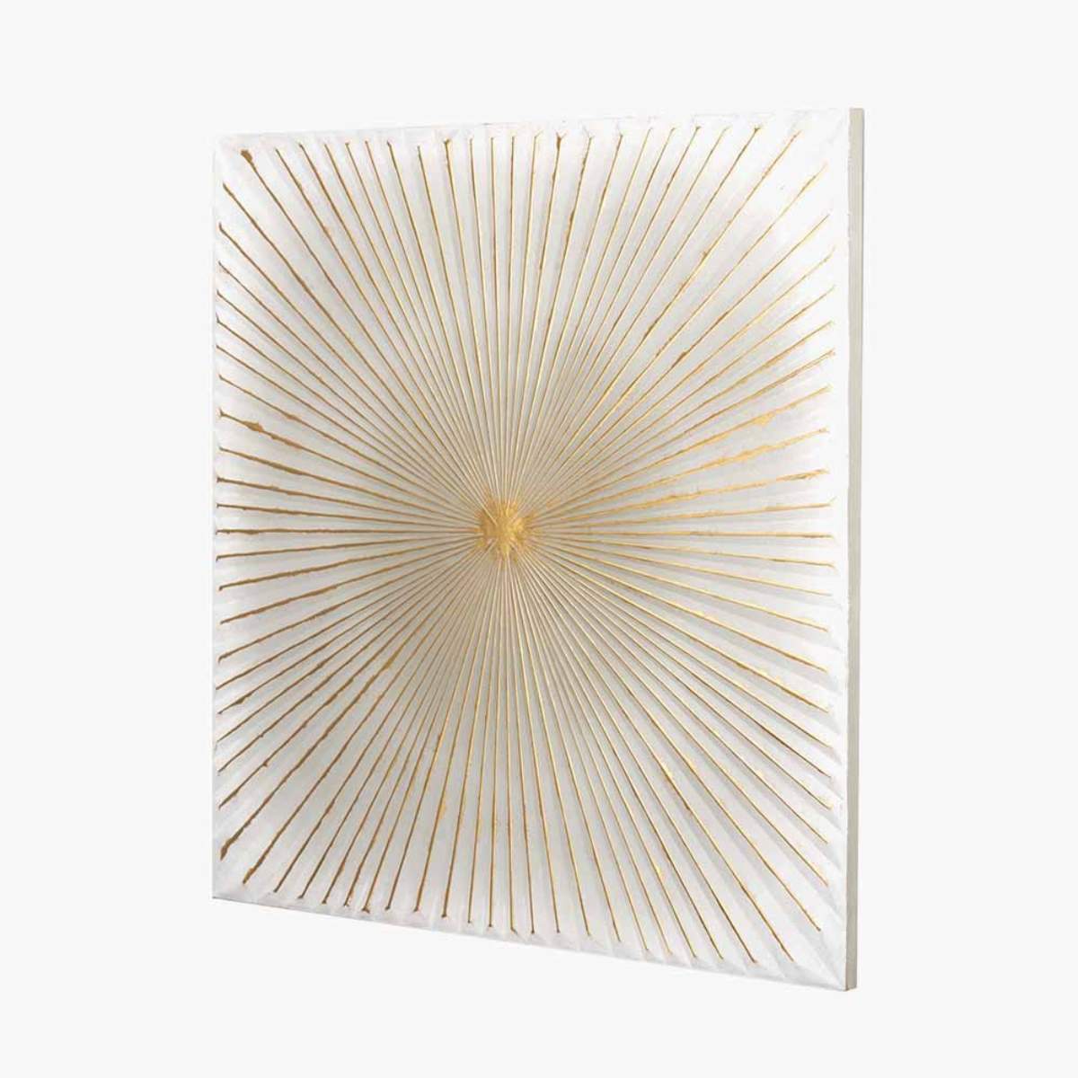 Pacific Lifestyle White and Gold Metal Sunburst Wall Art