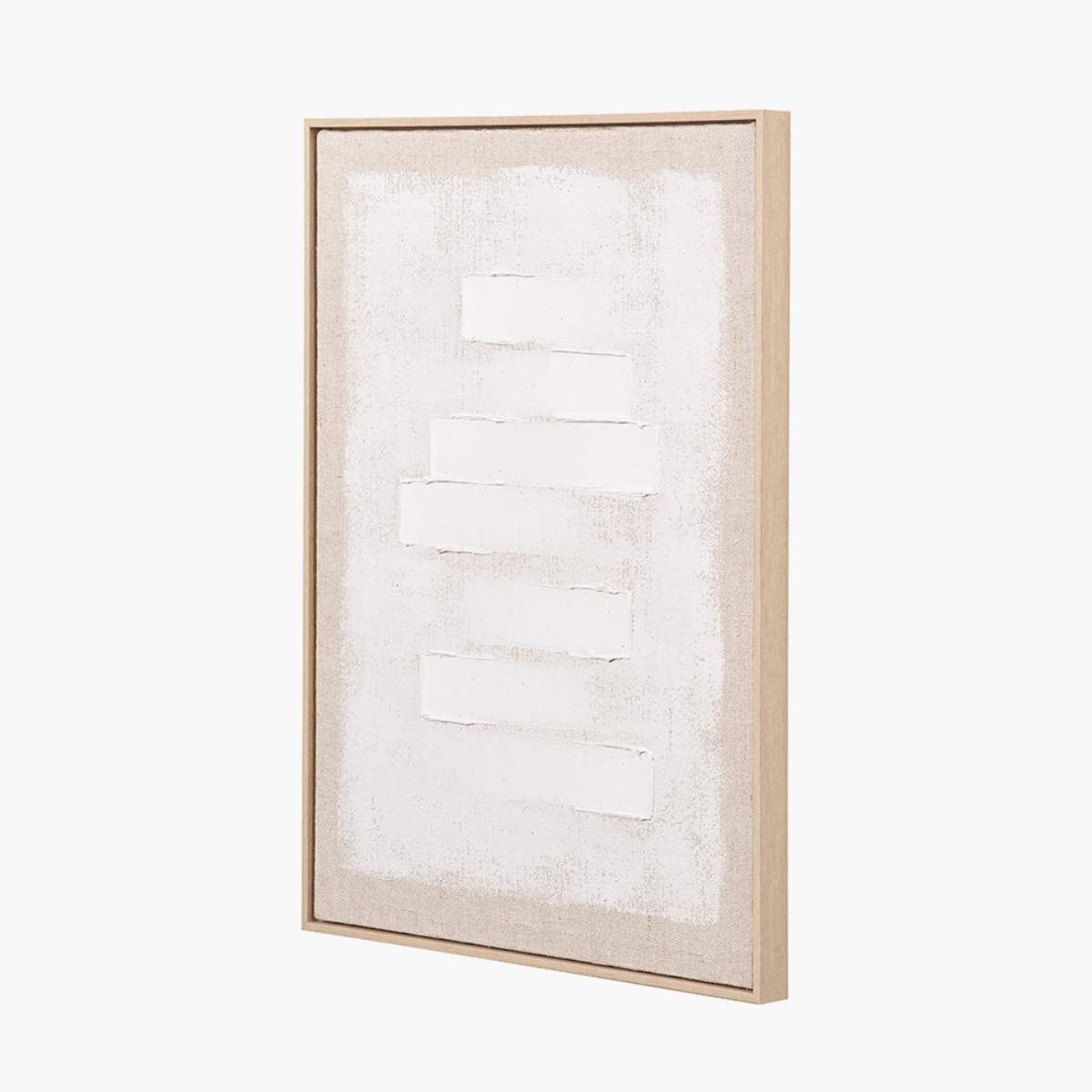 Pacific Lifestyle White and Natural Textured Canvas with Natural Frame