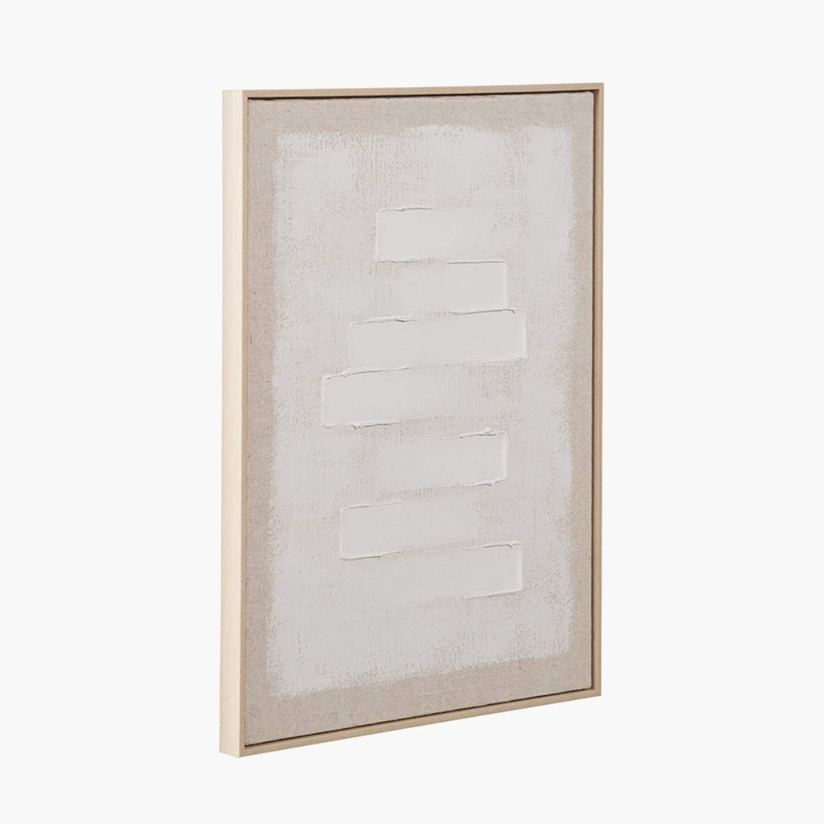 Pacific Lifestyle White and Natural Textured Canvas with Natural Frame