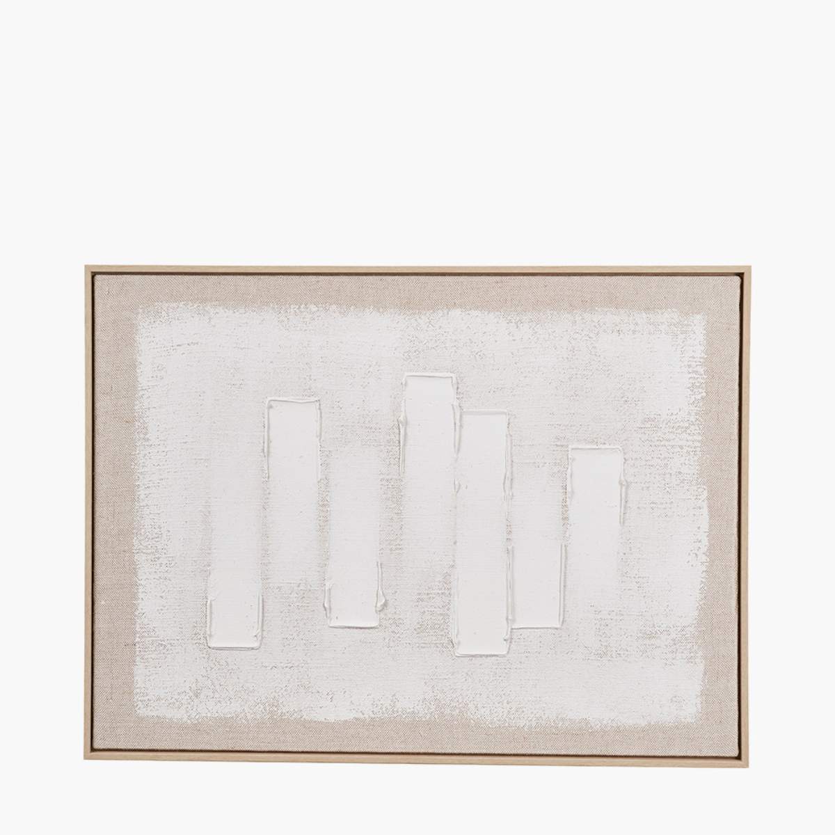Pacific Lifestyle White and Natural Textured Canvas with Natural Frame