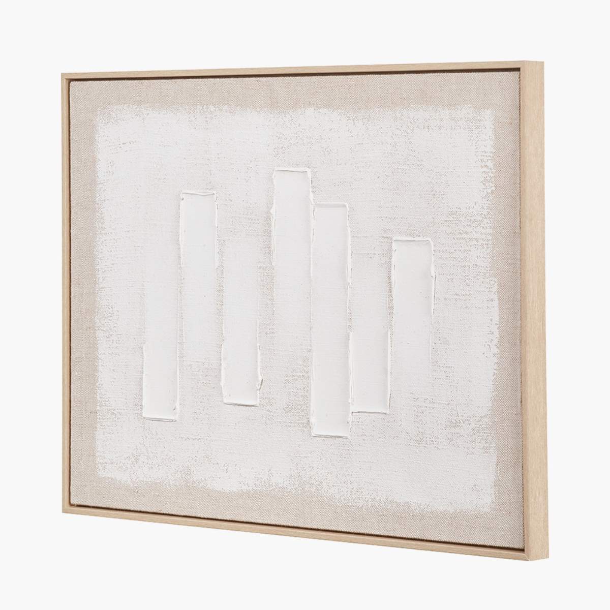 Pacific Lifestyle White and Natural Textured Canvas with Natural Frame