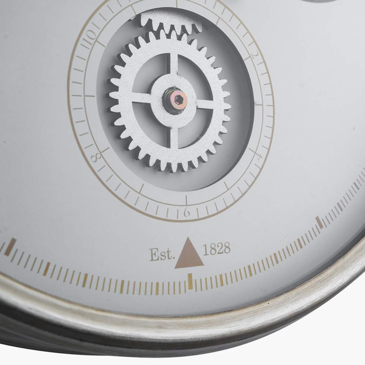 Pacific Lifestyle White and Silver Metal Working Cog Wall Clock