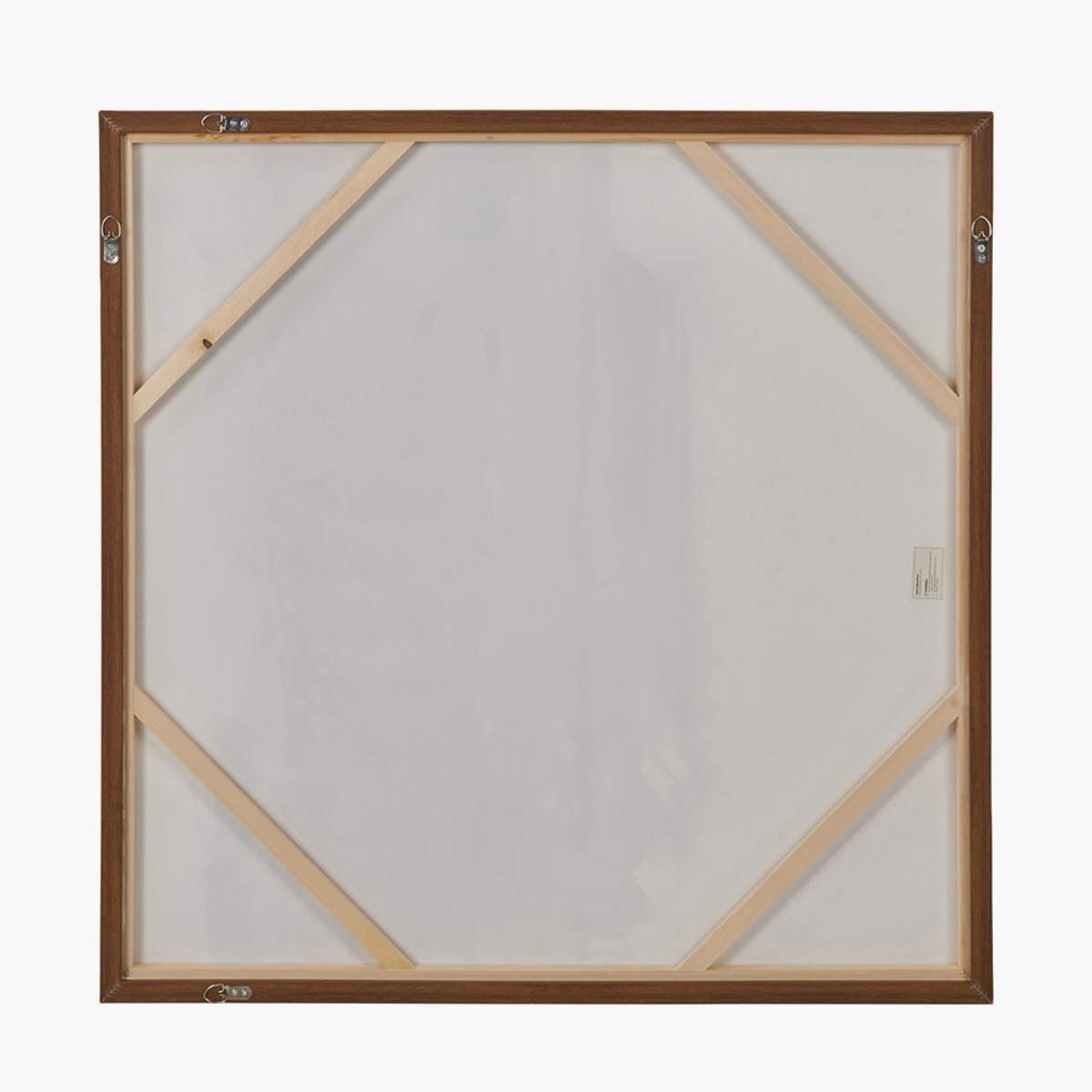Pacific Lifestyle White and Terracotta Abstract Square Canvas with Oak Effect Frame