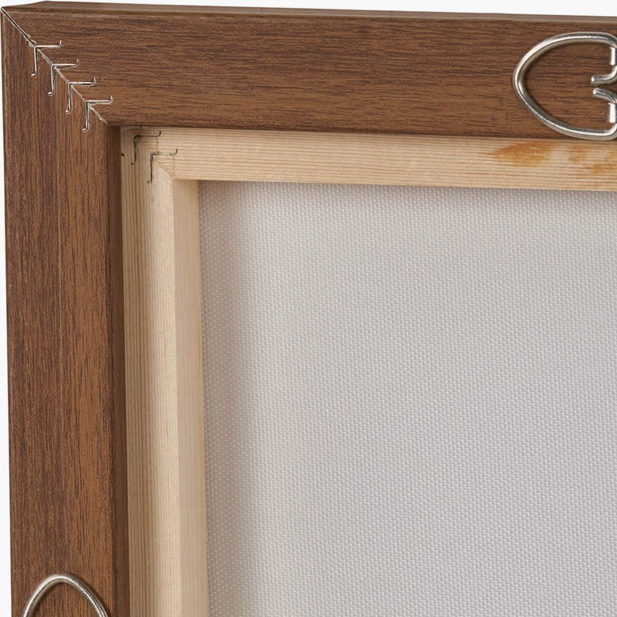 Pacific Lifestyle White and Terracotta Abstract Square Canvas with Oak Effect Frame
