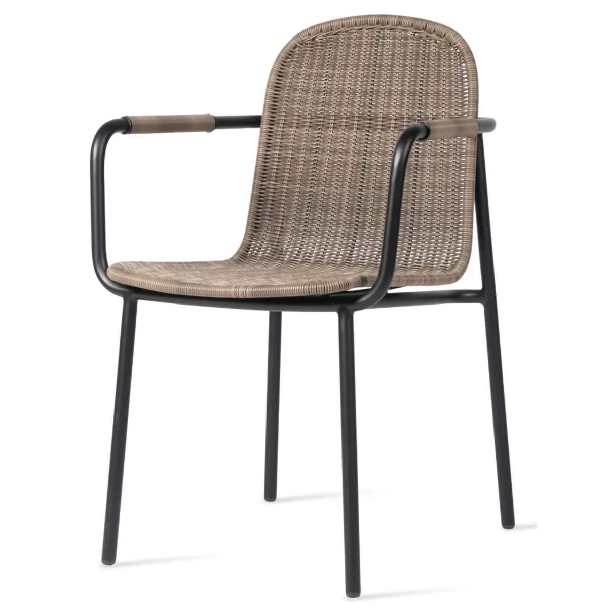 Vincent Shepherd Wicked Outdoor Dining Chair with Arms | Taupe
