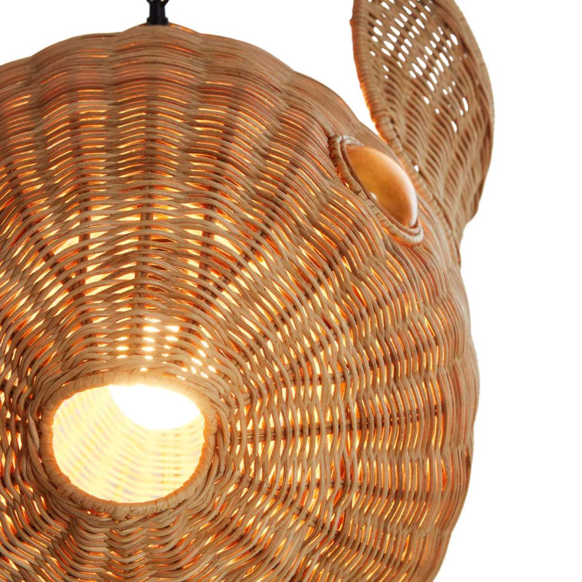 Jonathan Adler Wicker Blowfish Medium Pendant