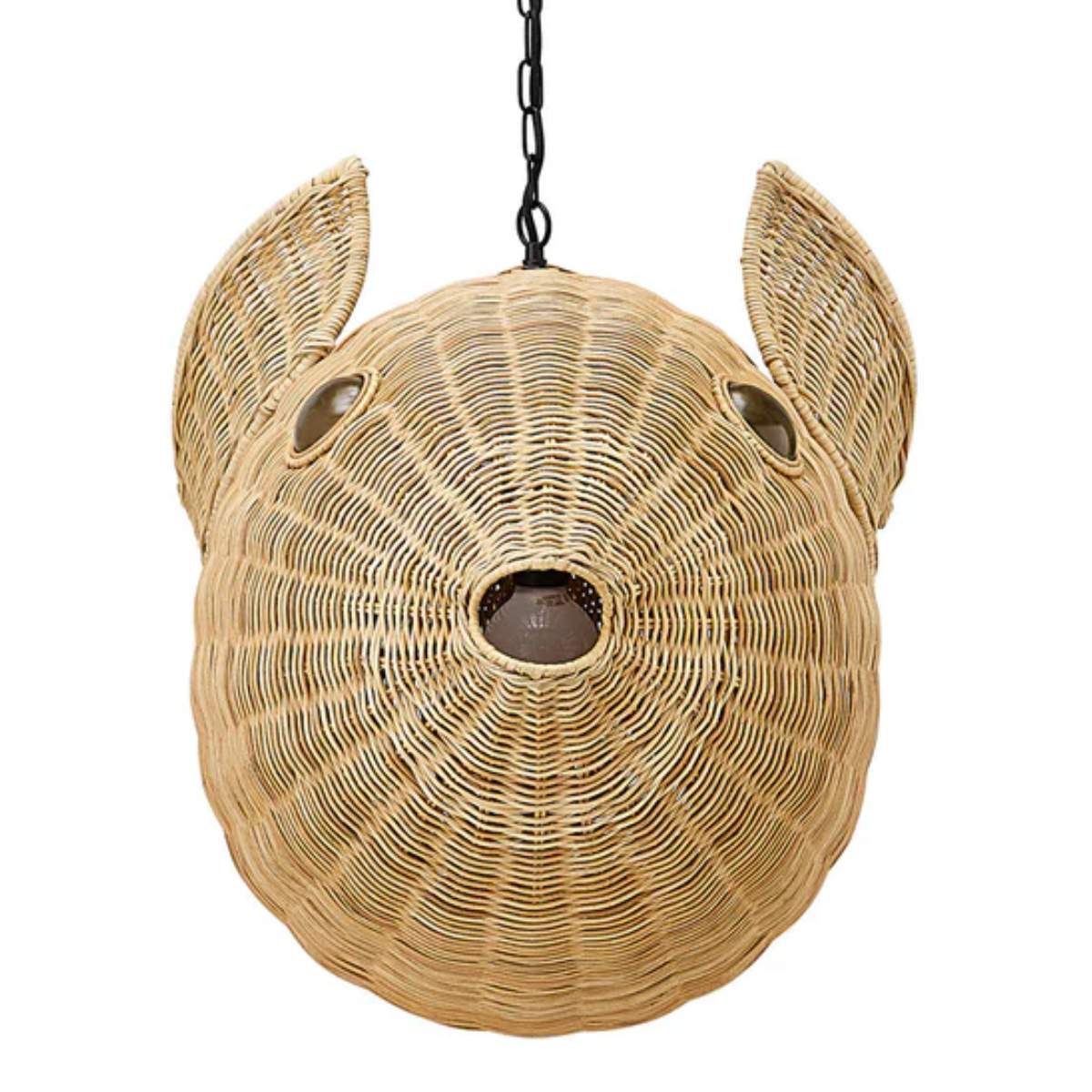 Jonathan Adler Wicker Blowfish Medium Pendant
