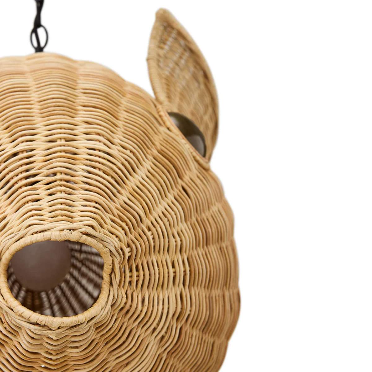 Jonathan Adler Wicker Blowfish Medium Pendant