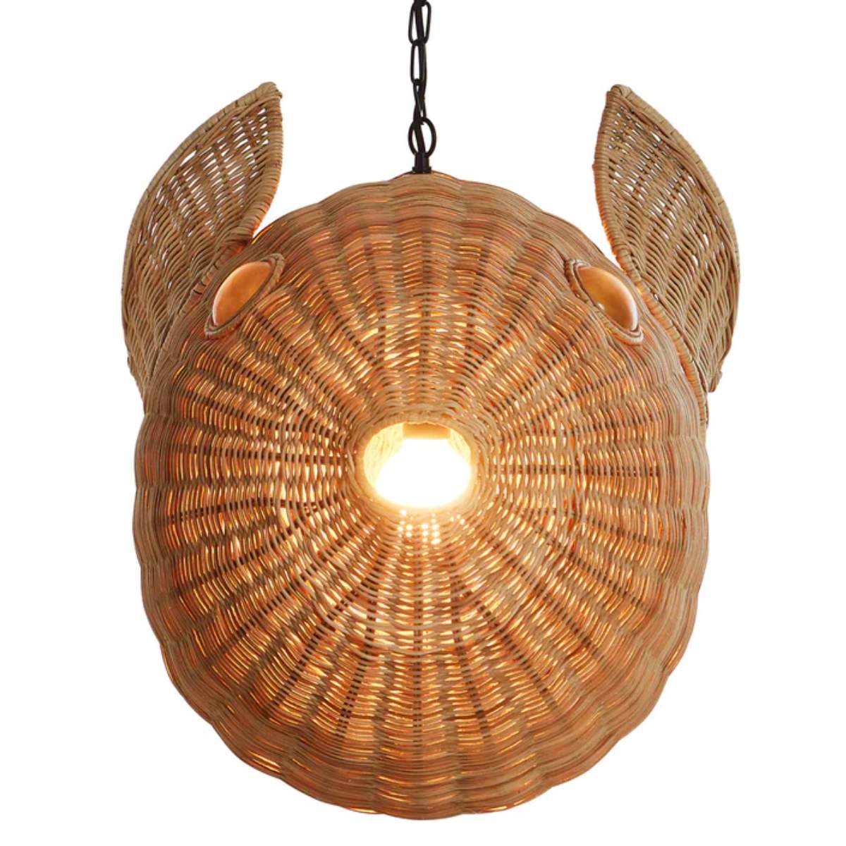Jonathan Adler Wicker Blowfish Medium Pendant