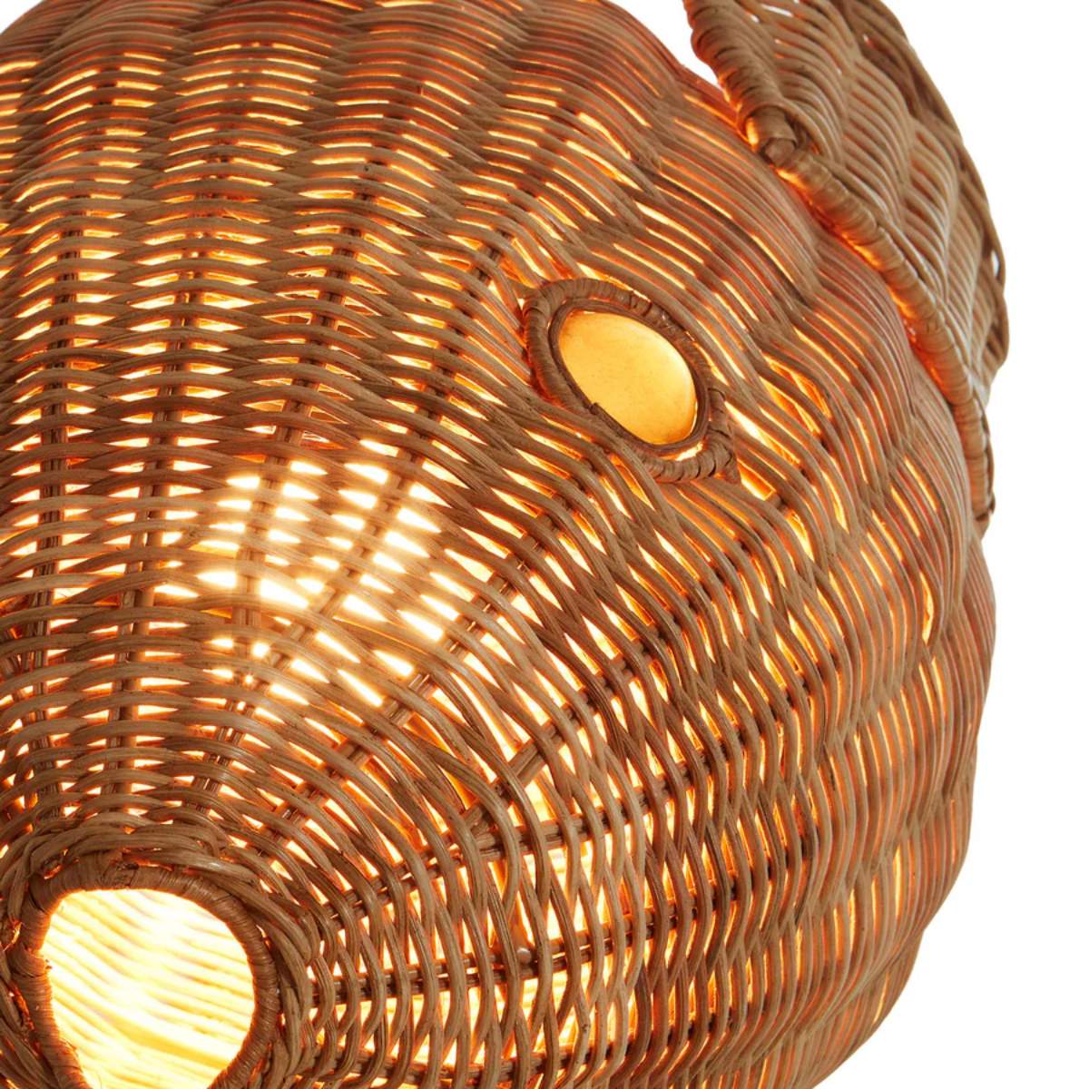 Jonathan Adler Wicker Blowfish Small Pendant