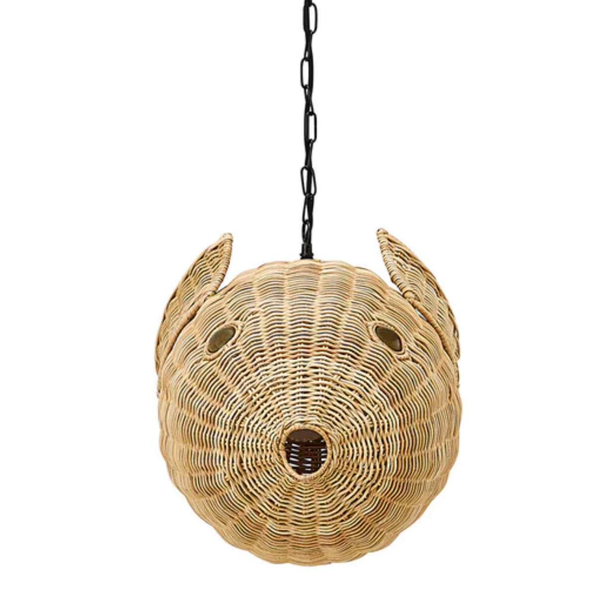 Jonathan Adler Wicker Blowfish Small Pendant