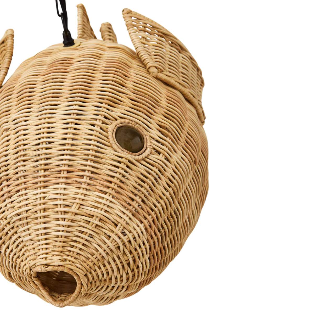 Jonathan Adler Wicker Blowfish Small Pendant
