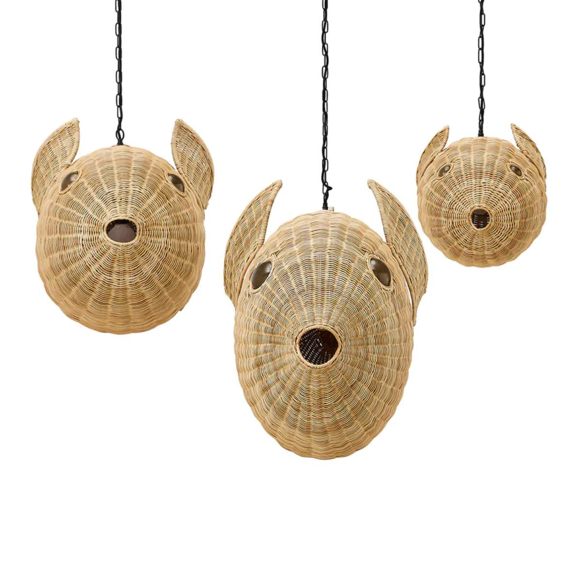 Jonathan Adler Wicker Blowfish Small Pendant