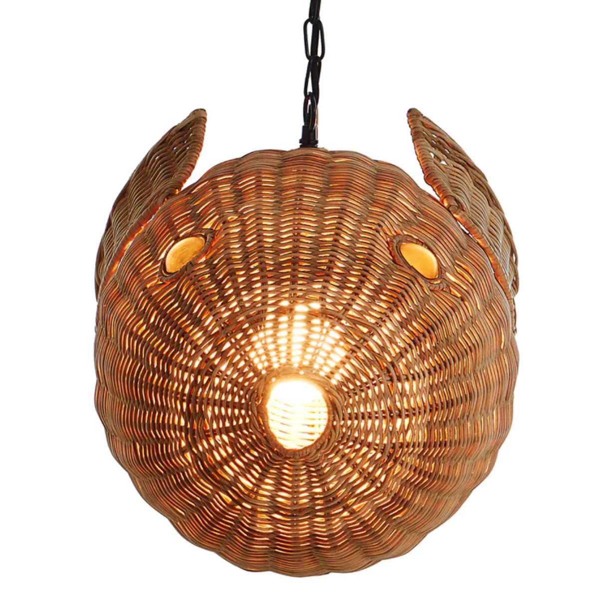 Jonathan Adler Wicker Blowfish Small Pendant
