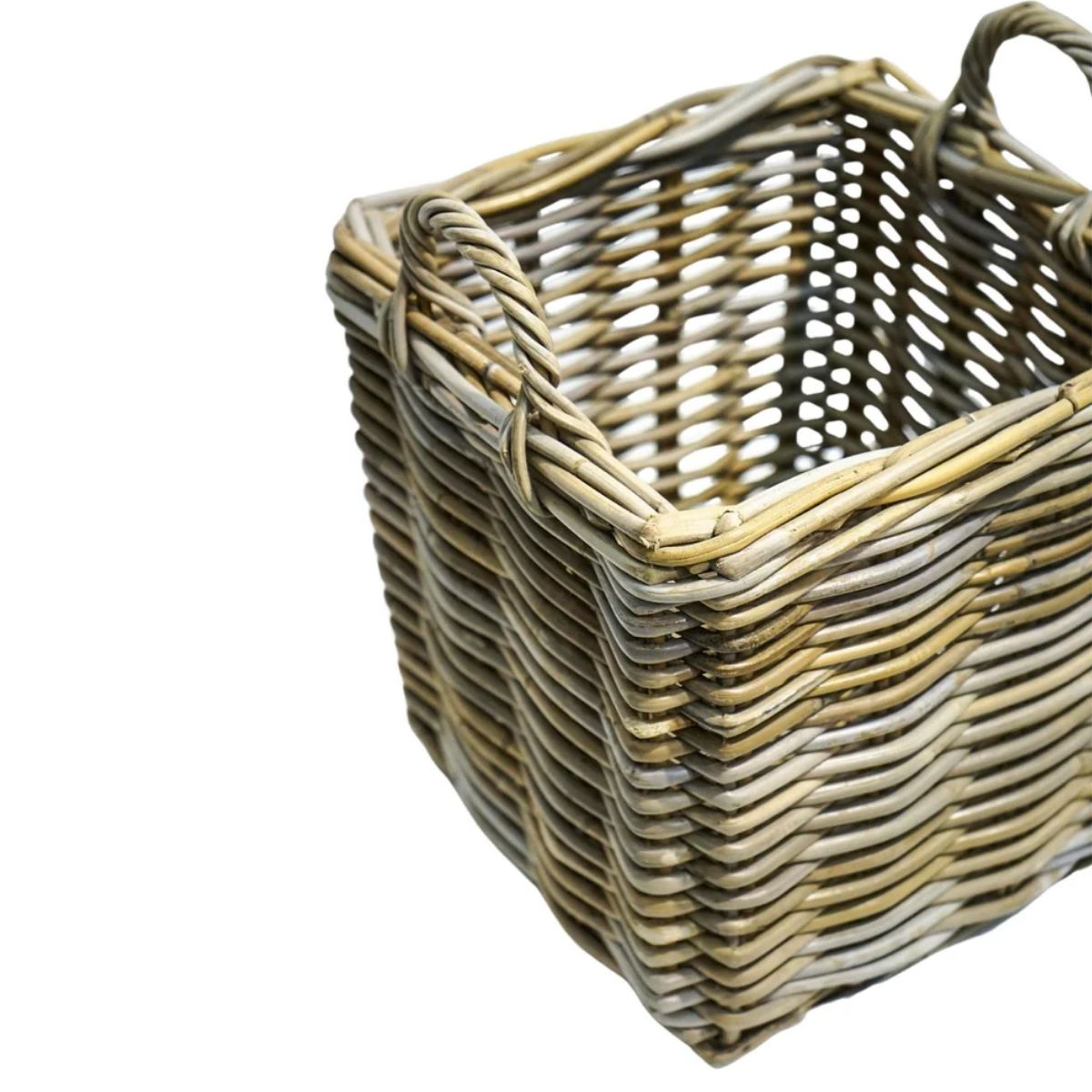 Ivyline Wicker Log Basket Square H40Cm W35Cm