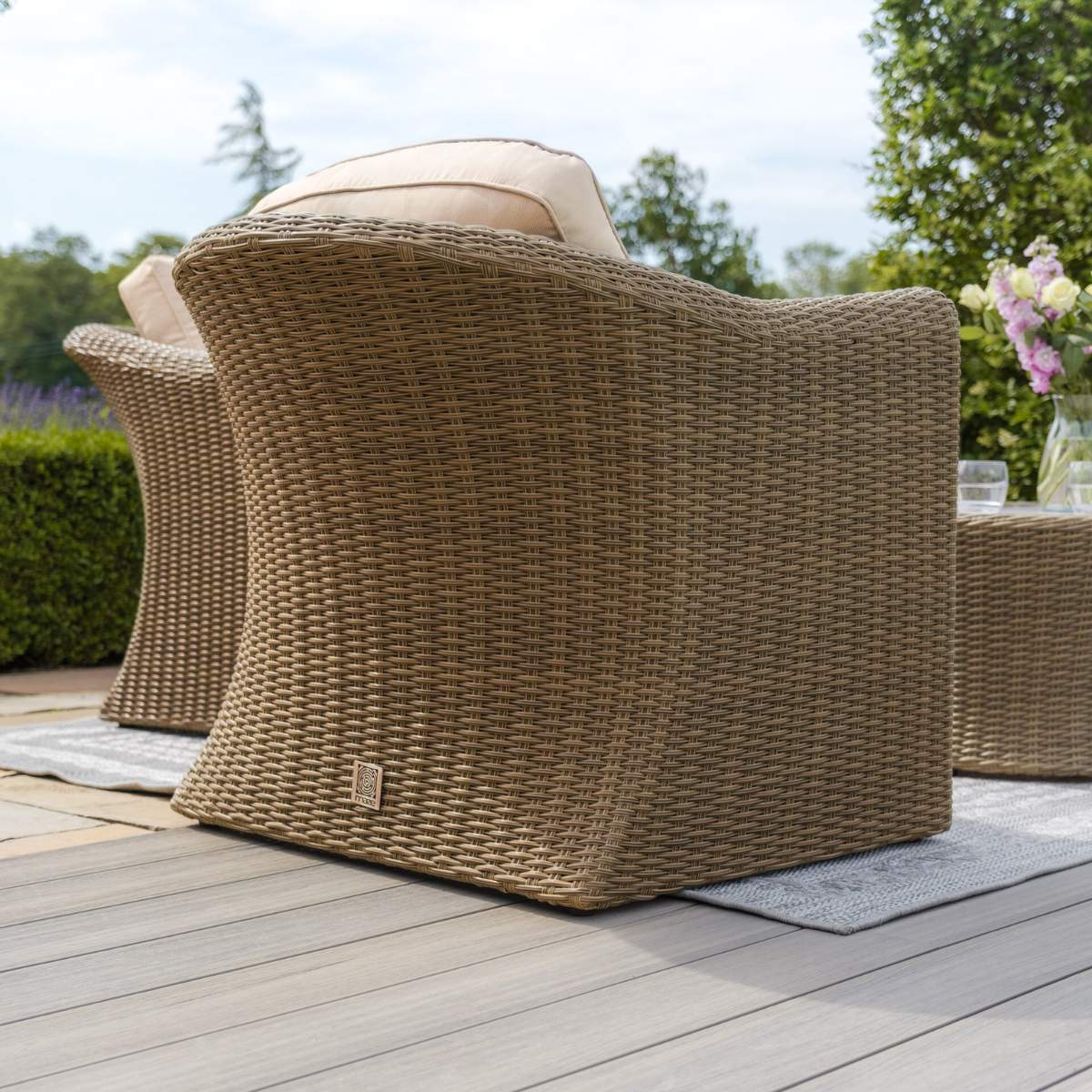 Maze Winchester 2 Seat Rattan Sofa Set - Ceramic Glass