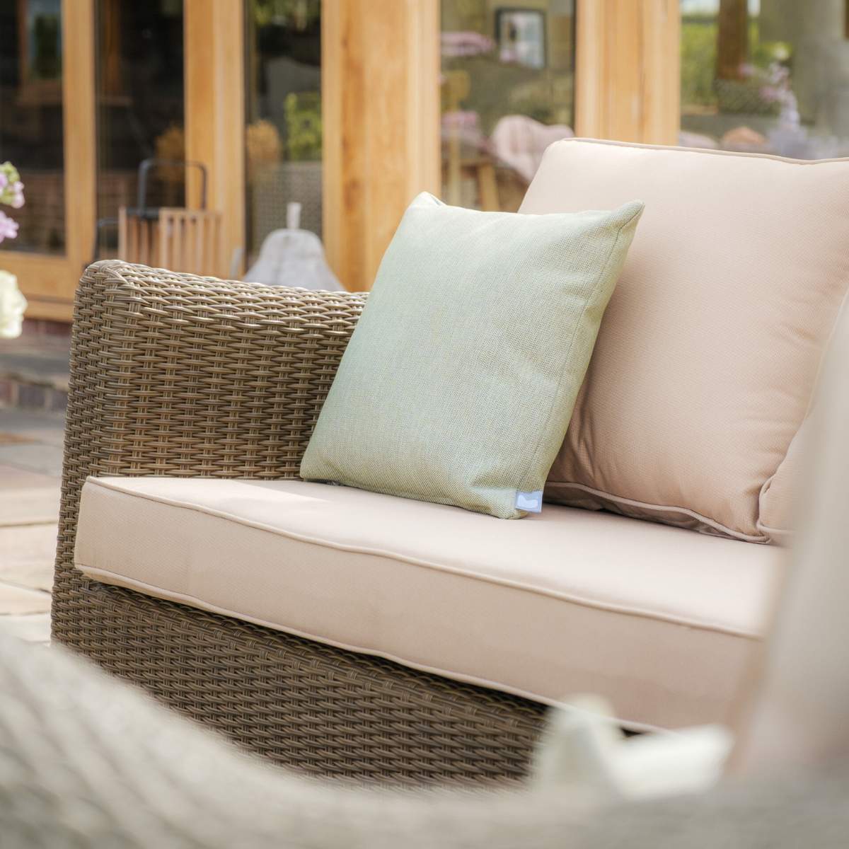 Maze Winchester 2 Seat Rattan Sofa Set - Ceramic Glass