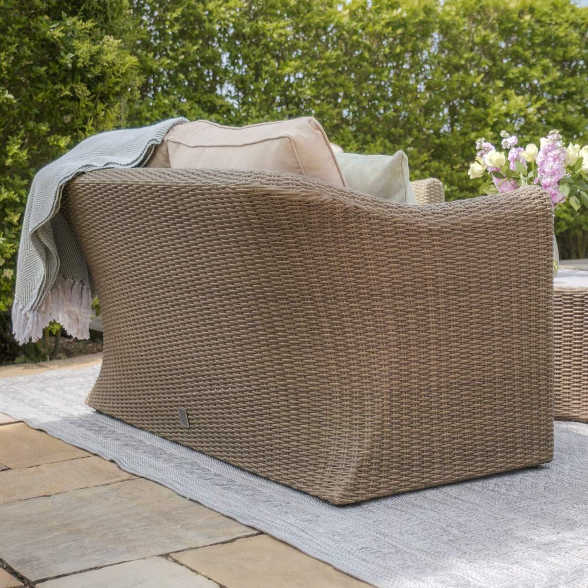 Maze Winchester 2 Seat Rattan Sofa Set - Ceramic Glass