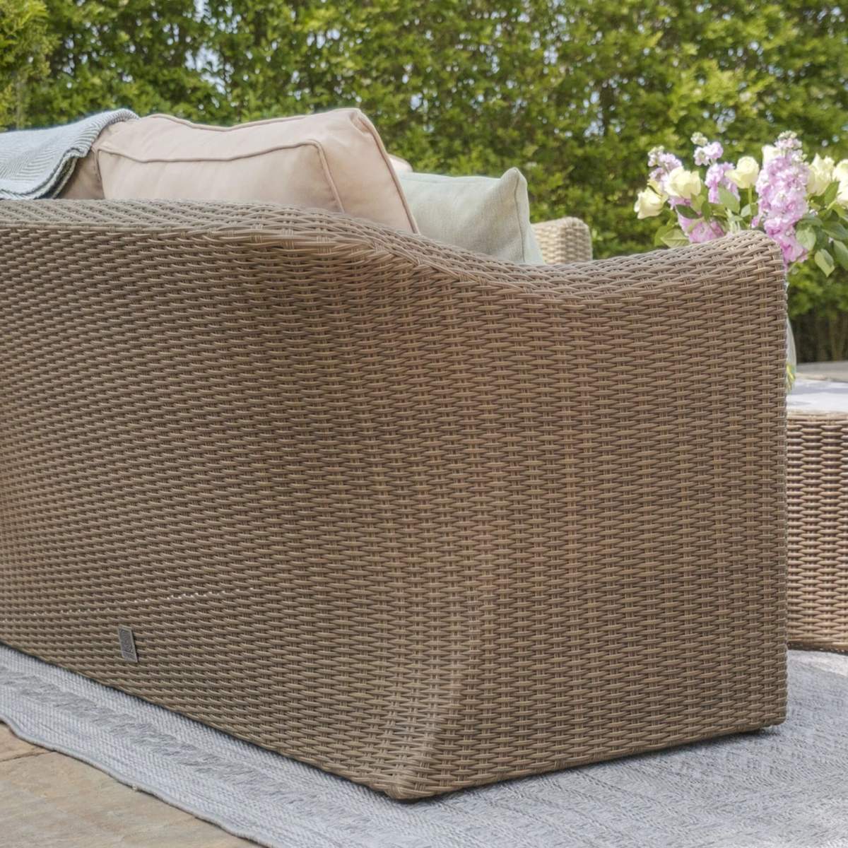Maze Winchester 3 Seat Rattan Sofa Set - Ceramic Glass