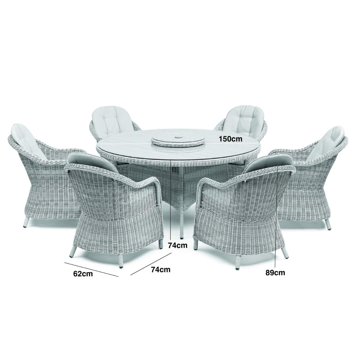 Maze Winchester 6 Seat Round Dining Set
