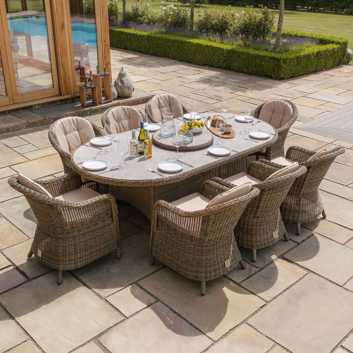 Maze Winchester 8 Seat Oval Dining Set