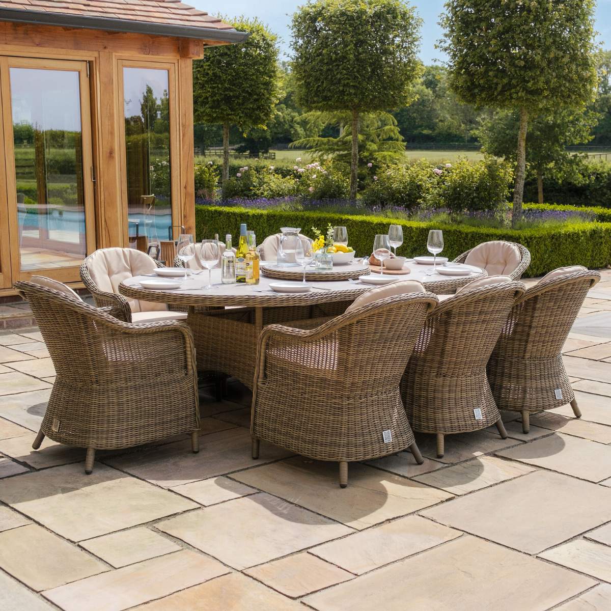 Maze Winchester 8 Seat Oval Dining Set