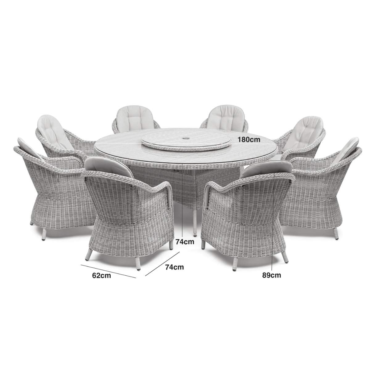 Maze Winchester 8 Seat Round Dining Set
