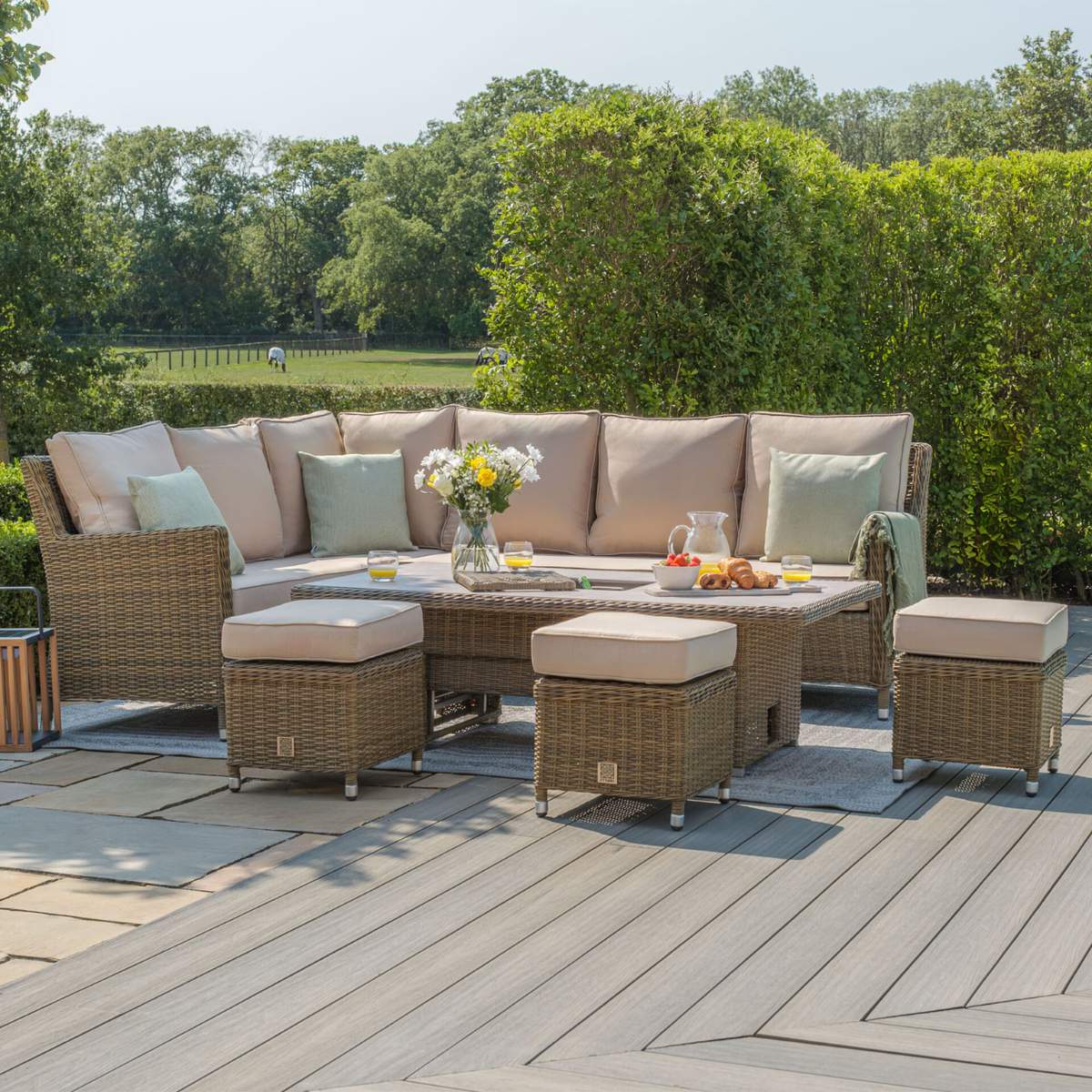 Maze Winchester Corner Rattan Dining Set