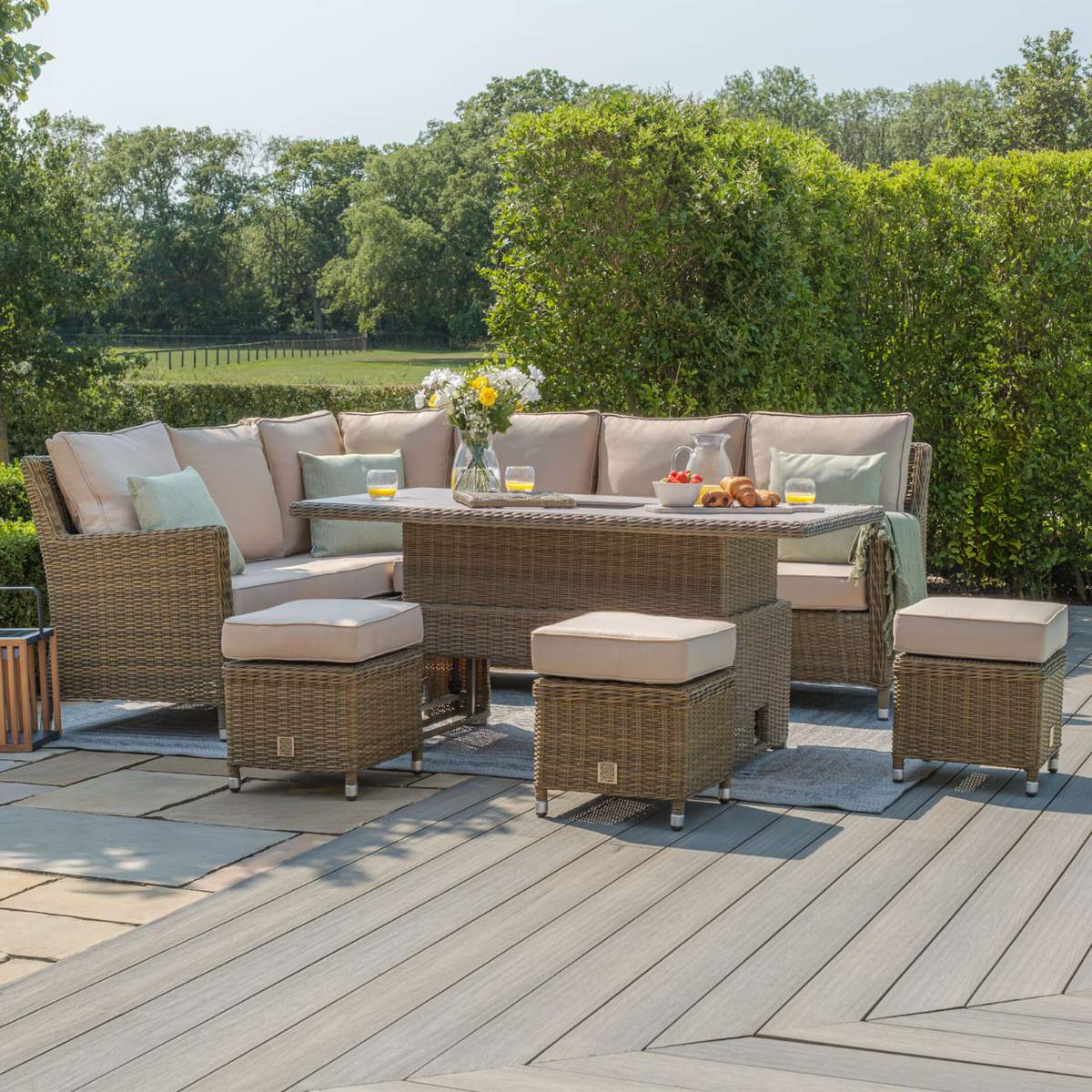 Maze Winchester Corner Rattan Dining Set