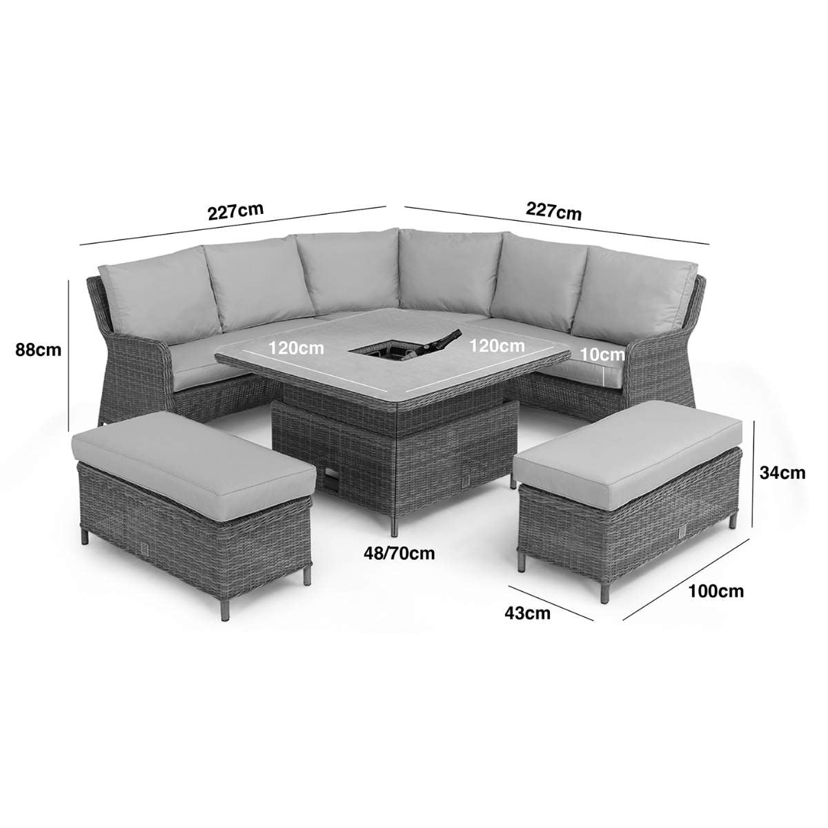 Maze Winchester Royal Corner Rattan Dining Set