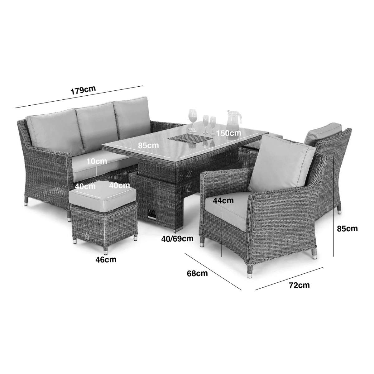 Maze Winchester Sofa Rattan Dining Set