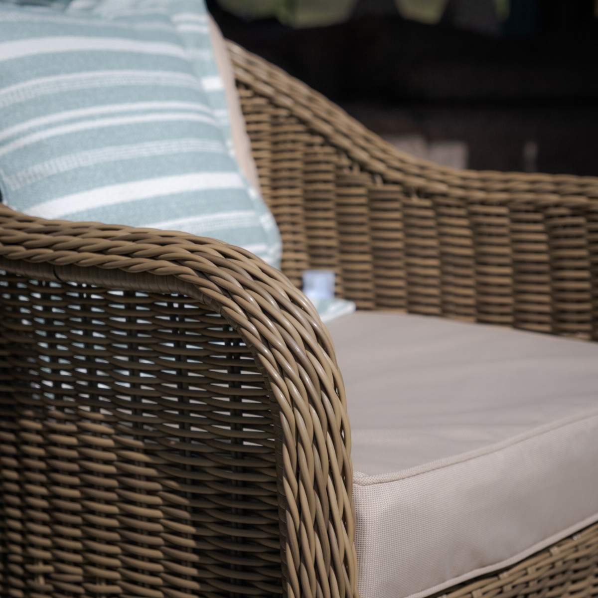 Maze Winchester 3 Piece Rattan Bistro Set - Ceramic Glass