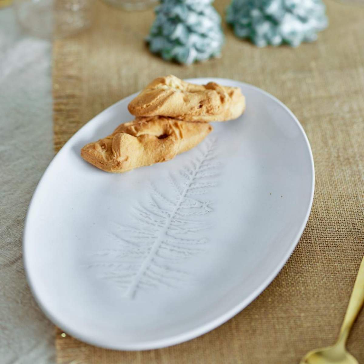Bloomingville Winter Serving Plate, Nature, Stoneware