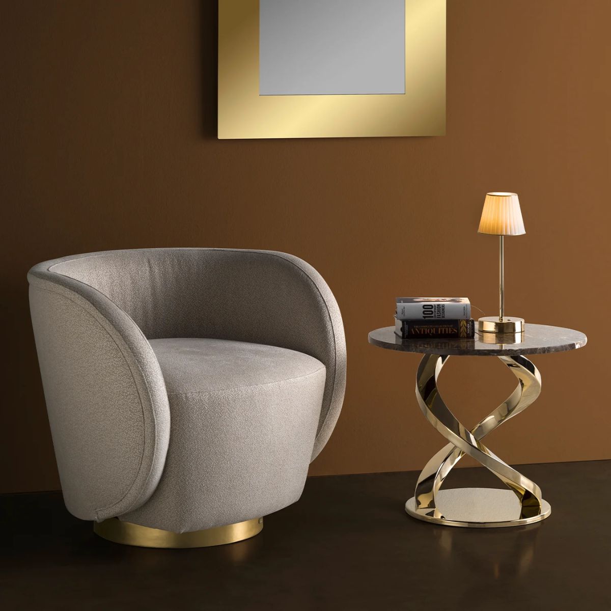 Villari Woman Coffee Table - Dark Emperador & Gold