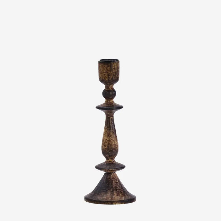 Madam Stoltz Wooden Candle Holder