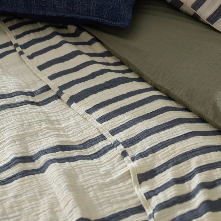 Furn Woven Stripe 100% Cotton Bedspread