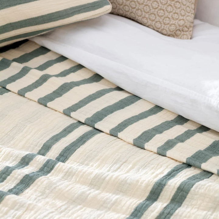 Furn Woven Stripe 100% Cotton Bedspread