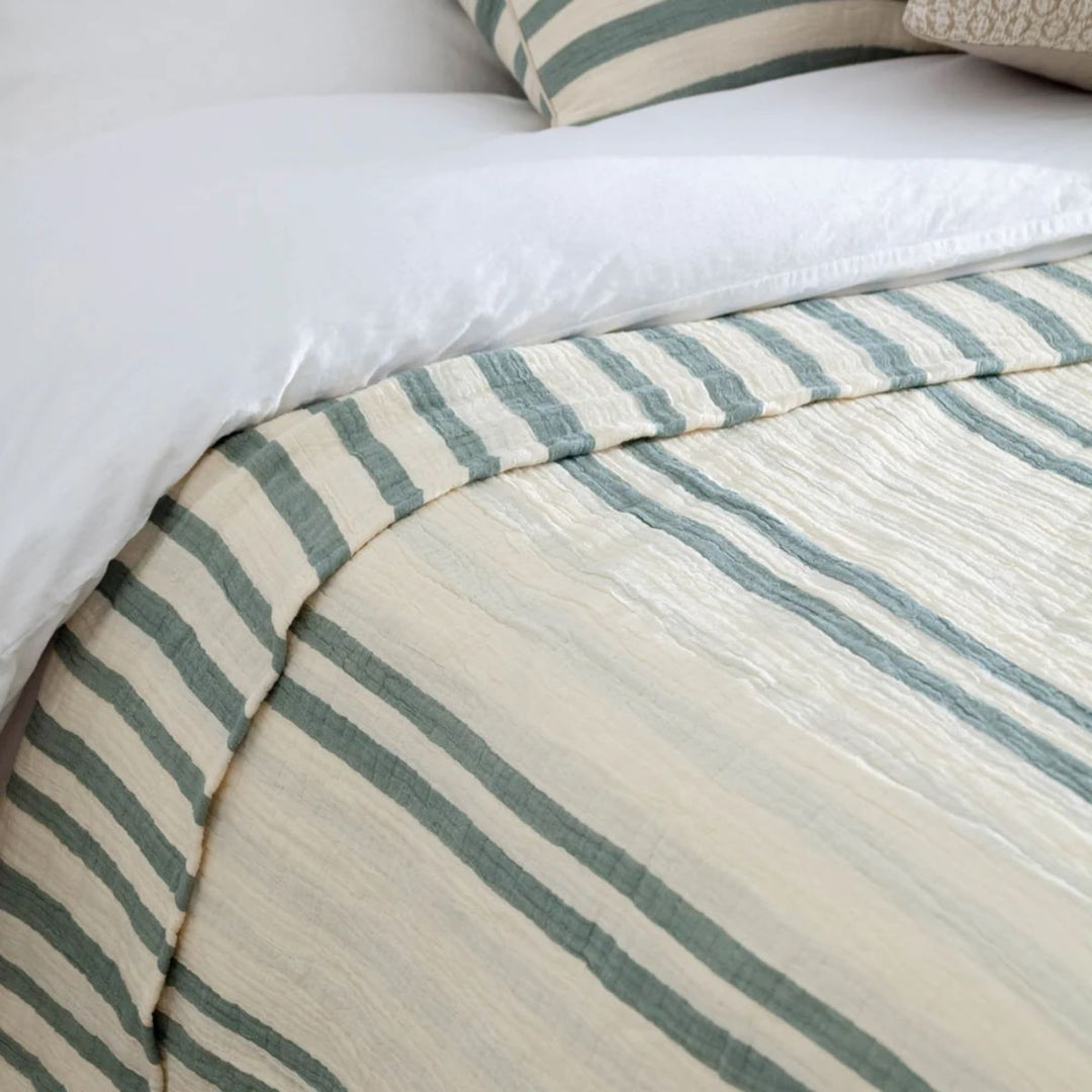 Furn Woven Stripe 100% Cotton Bedspread