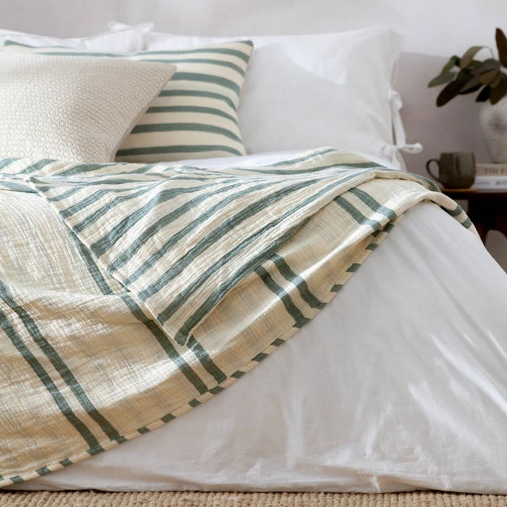 Furn Woven Stripe 100% Cotton Bedspread