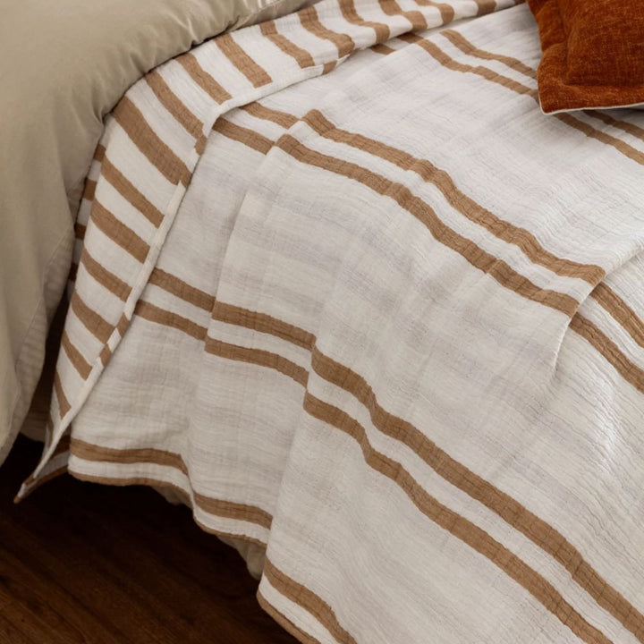 Furn Woven Stripe 100% Cotton Bedspread