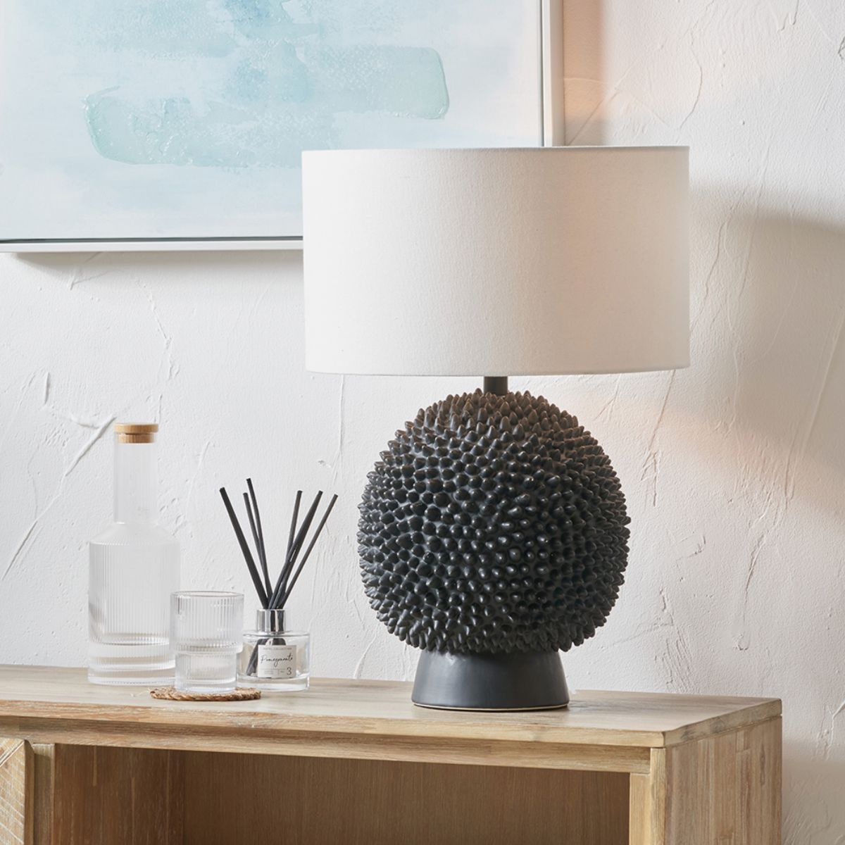 Pacific Lifestyle Wrenley Black Ceramic Sea Urchin Table Lamp Base